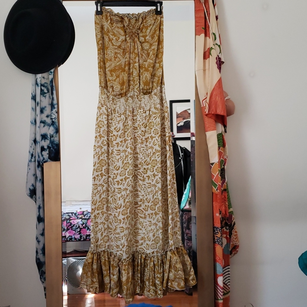 Poupette St. Barths Strapless Silk Dress